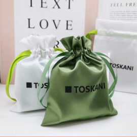 Satin Drawstring Pouch (Fringe Detail)